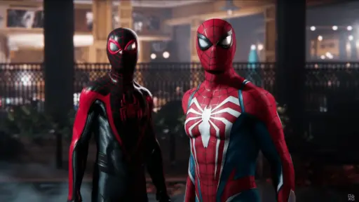 Peter Parker e Miles Morales in "Marvel's Spider-Man 2"