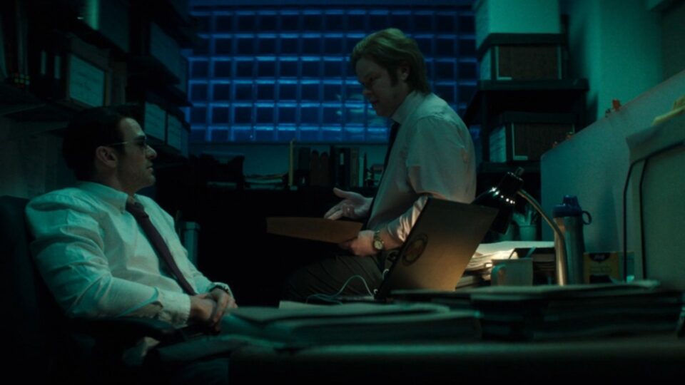 Matt Murdock (Charlie Cox) e Foggy Nelson (Elden Henson) in Daredevil: Rinascita di Marvel Television.